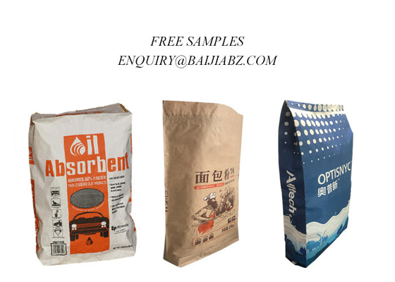 Flüssiger Fleck- fertigte saugfähige Multiwall-Kraftpapier-Tasche 20kg 25kg besonders an