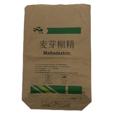 Industrielle Multiwandpapiertaschen mit flachem Boden für Maltodextrin mit Logo