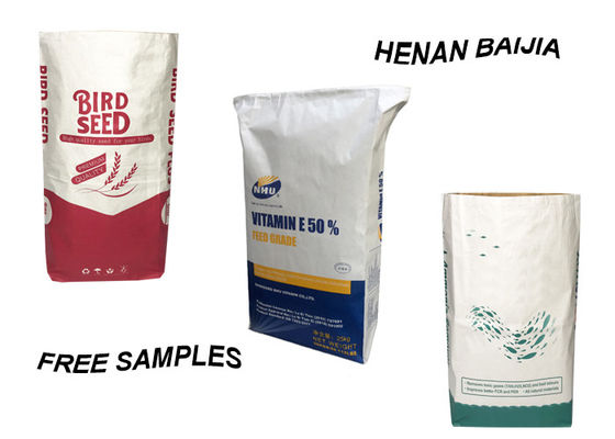 Bauwesen PET Kraftpapier-Taschen-Quadrat-untere wasserdichte Beschichtung 25Kg 50Kg