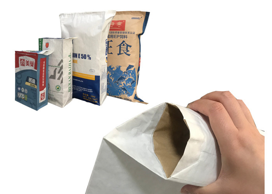 Flüssiger Fleck-saugfähige Chemikalie klebte Multiwall-Papiertüten 15kg 20kg