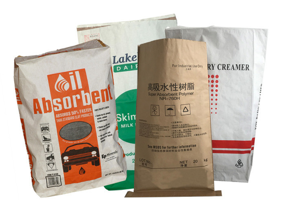 Kundenspezifische flüssiger Fleck-saugfähige Papierverpackendrucktasche 15kg 20kg