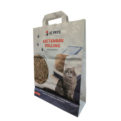Biologisch abbaubare Kraftpapier-Papiertüten für Cat Litter Packaging Custom Print