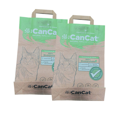 6L 10L siegelte Seitenkeil-Griff-leeren Tofu Cat Litter Bag Custom Printed heiß
