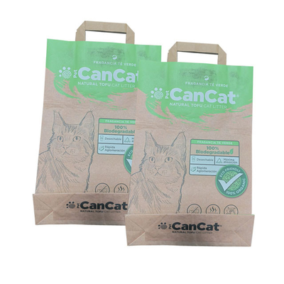Kraftpapier-Verpackentaschen Cat Litter Poop Bags Heat 6L 10L 12L versiegelten