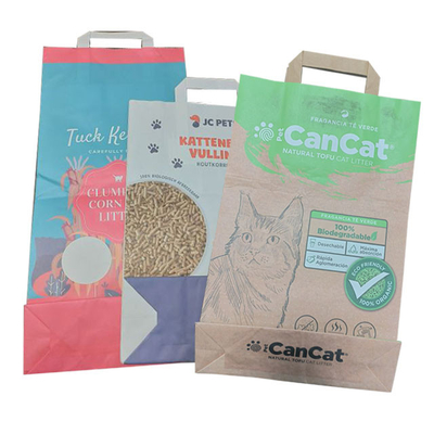 6L 10L siegelte Seitenkeil-Griff-leeren Tofu Cat Litter Bag Custom Printed heiß