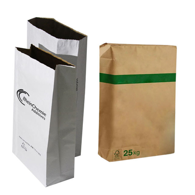 Nahrungsmittelgrad 3layer klebte Ventil Multiwall-Papiertüten 25kg gedrucktes Flexo