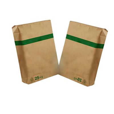 Nahrungsmittelgrad 3layer klebte Ventil Multiwall-Papiertüten 25kg gedrucktes Flexo