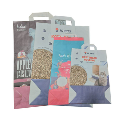 das Kraftpapier-Verpacken 5L 10L sackt Haustier-natürlichen Tofu Cat Litter Bag Open Mouth ein