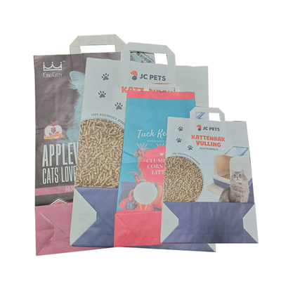 kundenspezifische Drucksache-Tasche 5kg 10kg mit Griff-leerem Tofu Cat Litter Bag