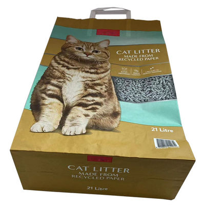 das Kraftpapier-Verpacken 6L 10L 12L sackt kundenspezifisches Papier Cat Litter Bags ein