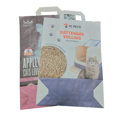 Biologisch abbaubarer mehrschichtiger Tofu Cat Litter Packaging Bag Kraftpapier-Papiertüte-5kg