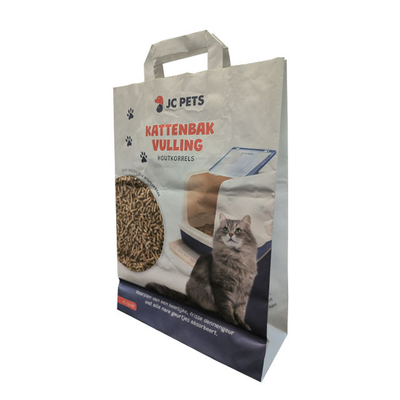 Biologisch abbaubarer mehrschichtiger Tofu Cat Litter Packaging Bag Kraftpapier-Papiertüte-5kg