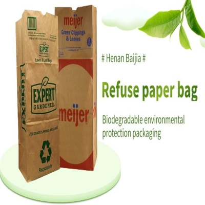 Biologisch abbaubare 30-Gallonen-Rasenblatt-Papiertüten mit individuellem Logo werden akzeptiert