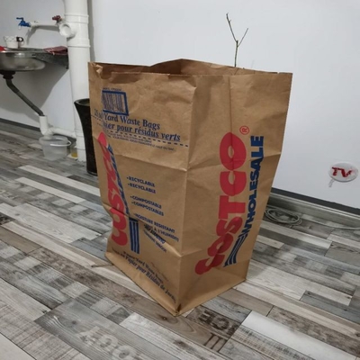 Akzeptieren Sie kundenspezifische Rasenabfallbeutel aus recycelbarem Papier, groß, 30 Gallonen