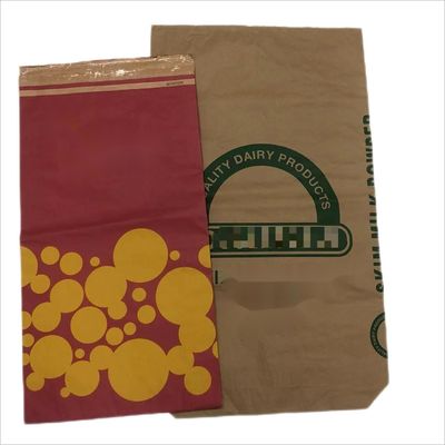 Customized Logo Heat Seal Papiertüte Weiß Braun Mehrwand Papiertüte