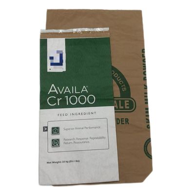 Customized Logo Heat Seal Papiertüte Weiß Braun Mehrwand Papiertüte