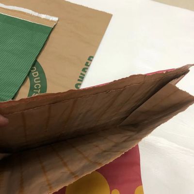 Customized Logo Heat Seal Papiertüte Weiß Braun Mehrwand Papiertüte