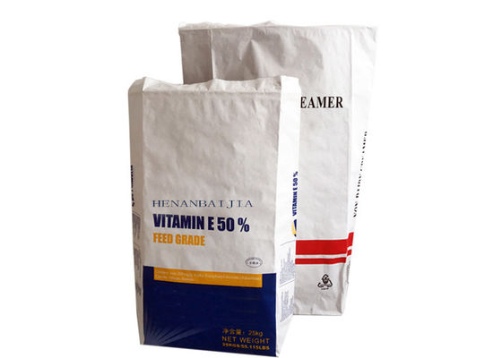 Doppelschicht-weiße Brown-Kraftpapier-Tasche 15kg 20kg 25kg für das Verpacken