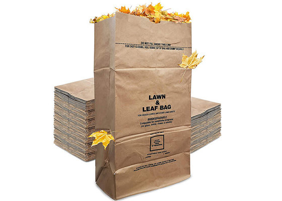 große Rasen-Papiertüten 4ply Kraftpapier für Gartenabfall-Papier-Rasen-und Abfall-Taschen