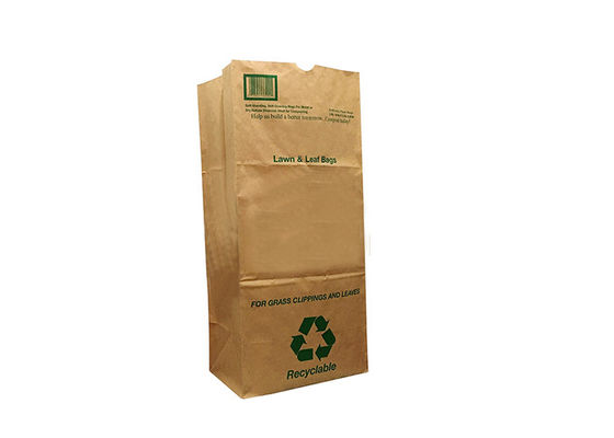 200 Mikrometer Rasen-und Blatt-Abfall-Taschen Multiwall Kraftpapier Papiertüte-25kg