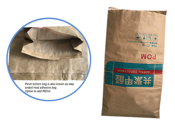 Mechanismus 25kg Multiwall-Papiertüte-Brown-Kraftpapier-Säcke