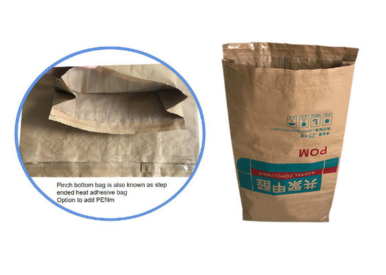 Kundengebundene heißes Schmelzklemmunteres Papiertüten Multiwall-Kraftpapier-Verpackentaschen
