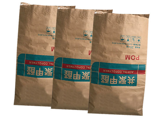 Ganz offene heiß versiegelte Papiertüten Multiwall Kraftpapier für Stärke-Mehl PET Film