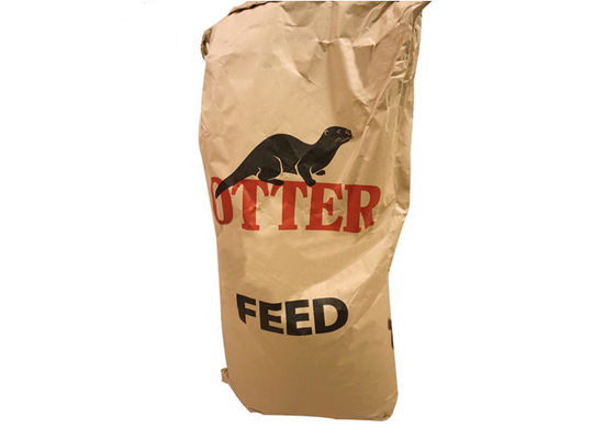 Kundenspezifische Papiertüten des Logo-25kg Multiwall Kraftpapier für verpackendes Tierfutter-Fischmehl
