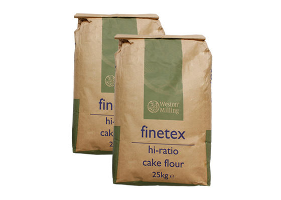Klemmunteres Weiß oder -brown der Nahrungsmittelgrad-Verpackenmehl-Papiertüte-10kg 15kg 20kg