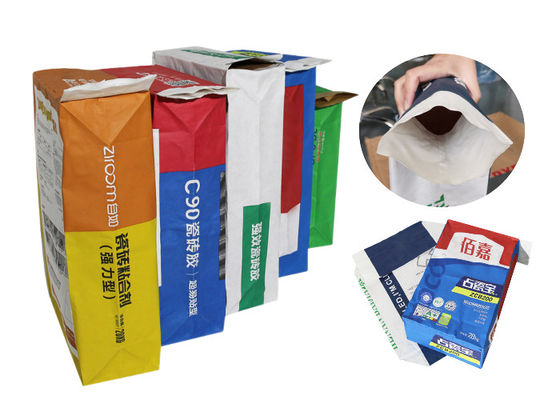 Wasserdichte beschichtende geklebte Ventil Multiwall-Papiertüte-quadratische Unterseite