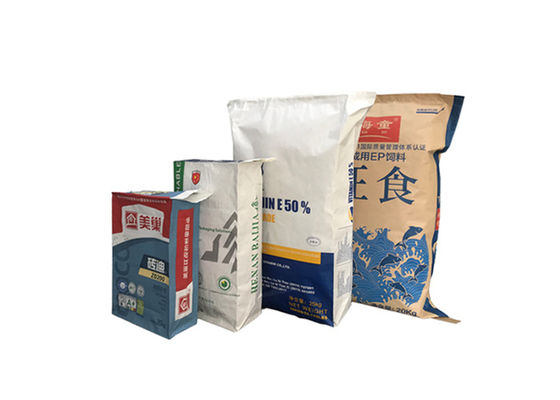 25kg 50kg Logo Print 3 Papiertüte-Kraftpapier-Ventil-Sack Falte Multiwall Kraftpapier