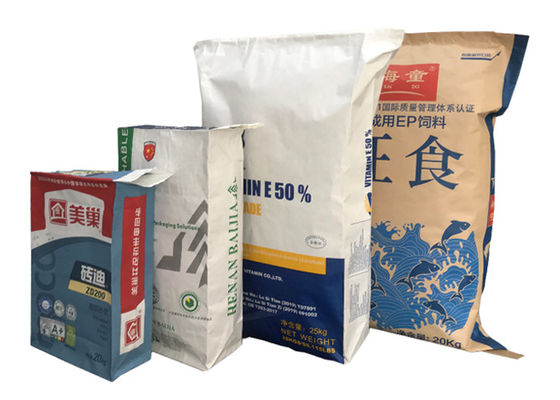Kundengebundene recyclebare feuchtigkeitsfeste Papierventil-Taschen-Baumaterial-Verpackungs-Tasche