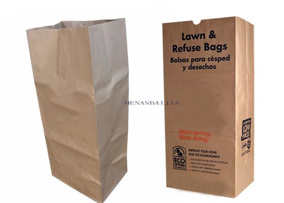 Biologisch abbaubarer Brown-Blatt-Gras-Garten-Rasen-Papiertüte-Abfall-Abfall-überschüssige Abfall-Taschen