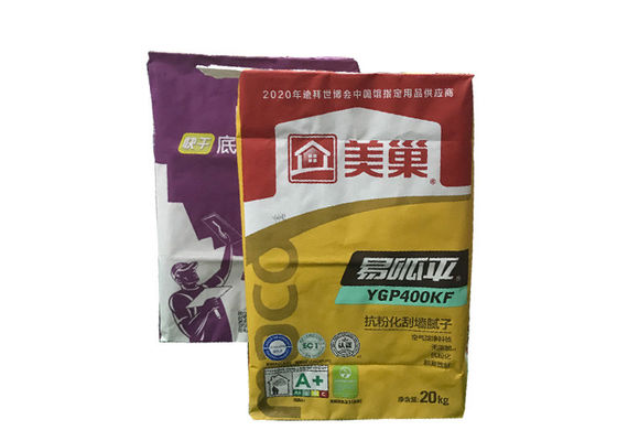 Geklebter unterschiedlicher PET Film-Ventil-Papier-Sack, der chemisches Material-Weiß oder Brown verpackt