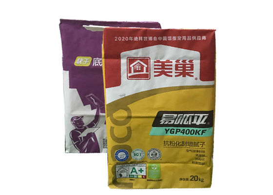 Kundenspezifische Druckmultiwall-Kraftpapier-Tasche mit quadratischer Unterseite