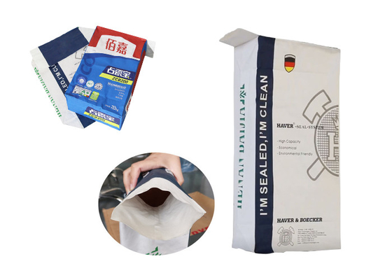20kg 25kg klebte Ventil Multiwall-Papiertüten, die Mörser für trockenes Pulver-Tee-Pulver einsackt