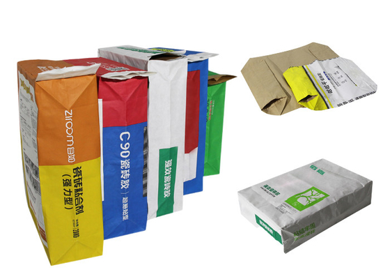 Papier-Sack-kundenspezifische Logo Pasted Kraft Paper Packaging-Tasche 25kg 20kg
