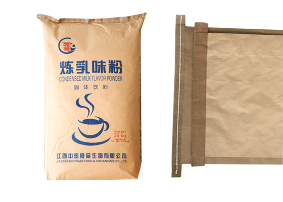 Dehnbares Sack-Kraftpapier-harte untere Taschen-Papiertüten 20kg der Weizen-Mehl-Papiertüte-25kg