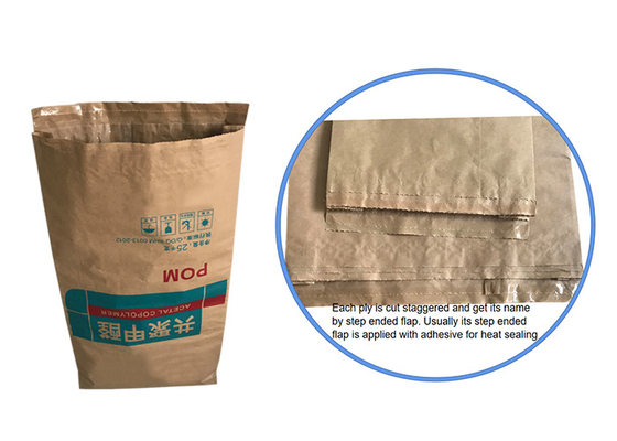Flexo, das Papiertüten Sugar Packaging Paper Bag 25kg 20kg Multiwall Kraftpapier druckt