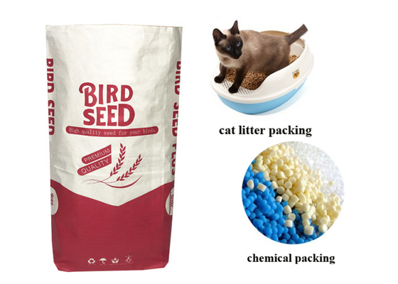 Flache untere 3 Schicht-Kraftpapier-Tasche für Holzkohlen-das chemische Material-Verpacken