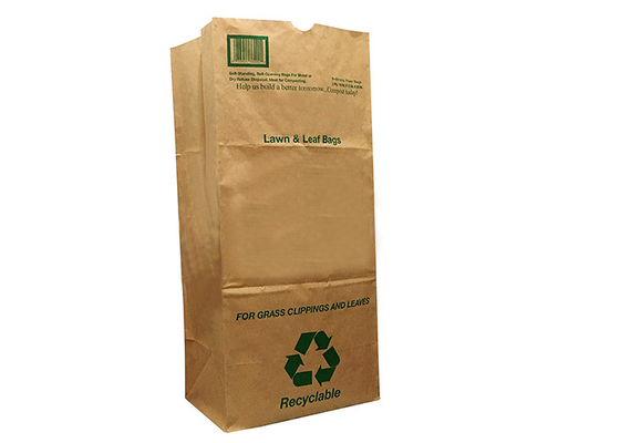 Kundenspezifische Multiwall-Rasen-Papiertüten Brown biologisch abbaubares Flexo drucken Papierabfall-Taschen