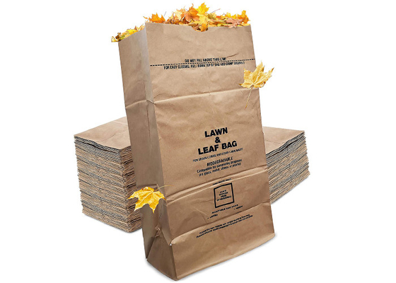 Hochleistungskraftpapier-Rasen-Papiertüten Brown 30 Gallonen Gartenabfall-Blatt-