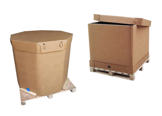 Behälter-PET-Zwischenlagen-Tasche 220L 1000L 1600L 1800L Nahrungsmitteldes grad-Papier-IBC mit Ventil