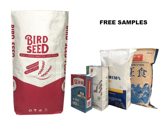 Multi Schicht-einfacher Kraftpapier-Ventil-Mehl-Verpackungs-Taschen-Nahrungsmittelgrad 20kg 25kg