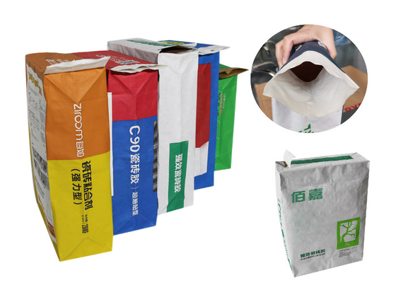 Geklebte Ventil Multiwall-Kraftpapier-Verpackentaschen 25kg für chemisches Pulver
