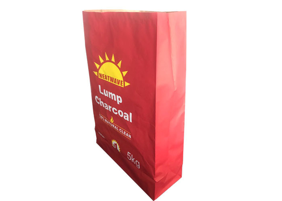 Genähte offene Holzkohle Mund Multiwall Kraftpapier Papiertüte-5kg sackt Papiersack ein